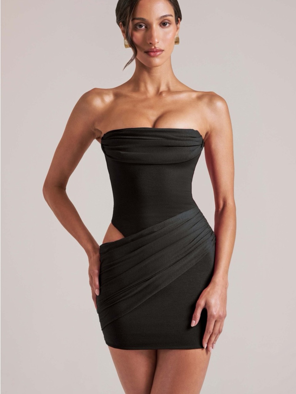 Bandeau Bodycon Mini Dress in Black